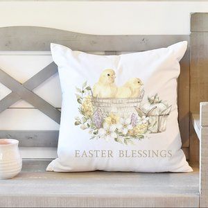 Easter Pillow Sham, Easter Chicks, Yellow, Brand New, 16x16 inches